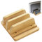 ROCDEER Vertical Laptop Stand for Desk, Double Stand Holder with Adjustable Dock 0.98 to 1.77, Fits All MacBook/Surface/Samsung/HP/Dell/Chrome Book, Natural Bamboo