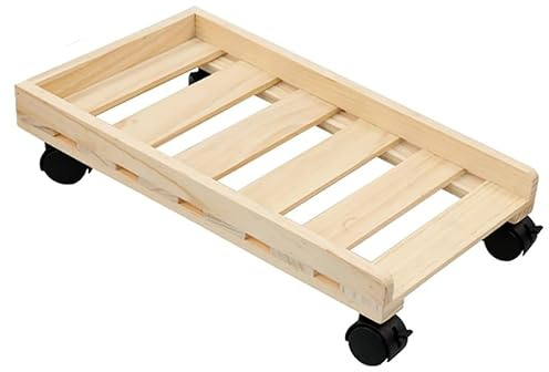 Luminexia CPU Ständer PC Cart ATX-Case,Rollbrett für Computer,Computerturmständer CPU-Ständerwagen mit Schutzseiten,CPU Rollständer Computer Tower Cart,echtes Holz,Belüftung