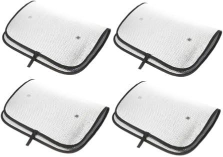 GLEAVI 4pièces Store Occultant pour Fenêtre Et Porte De Camping Pare-Soleil Réfléchissant Aluminium Protection Thermique avec Ventouses Accessoire pour Fenêtre De Petite Contrôle