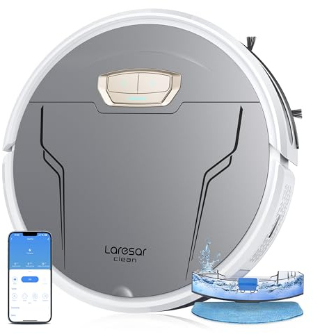 Laresar Clean Robot aspirapolvere e mocio, robot aspirapolvere 3 in 1 Evol 3 (argento)