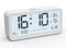 PASIVOLE Reloj Despertador Digital a Pilas con Calendario | Temperatura | Humedad | Pantalla LCD | Doble Alarma | Repetición y Retroiluminación Reloj Pequeño de Sobremesa (Blanco)