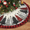 Lambluefly Weihnachtsbaum Decke Rund 122 cm, Christbaumdecke, Rote & Schwarze Büffelkaro, Weihnachtsbaum Motiv, Baumdecke Teppich für Weihnachtsbaumschmuck, Feiertagsfeiern