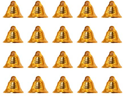 Tofficu 20 Stück 2 1 cm Glöckchen Kleine Glöckchen Zum Basteln Weihnachtsglocken Für Weihnachtsbaum Basteln Dekoration Haustier Hund Katze Anhänger (Golden)