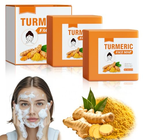 2 PCS Kurkuma Seife für Gesicht, Turmeric Kojic Acid Soap, Turmeric Soap, Kojisäure-Seife für Hyperpigmentierung, Entfernen Dunkler Flecken, Aufhellend Feuchtigkeitsspendend Gleicht Den Hautton
