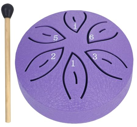 JUCHRZEY 3 Zoll 6 Noten Regentrommel Instrument Mini Handpan Drum Percussion Musikinstrumente for Yoga Meditation Einzigartiges Geschenk
