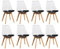 JZGORC Lot de 8 Chaise de Salle à Manger, Chaise de Salle à Manger Rembourrée avec Dossier Transparent, Chaise de Salle à Manger Simple et Moderne, Chaise de Cuisine avec Pieds en Hêtre– Cuir PU Noir