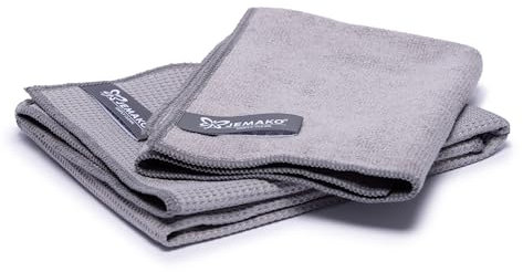 Jemako Nass und Trocken-Set Grau, Trockentuch und Profituch Plus S - Mikrofasertücher für Ihren Haushalt - Perfekt für Fenster, Glas, Fliesen, Geschirr und Keramik - Streifenfrei Fenster putzen