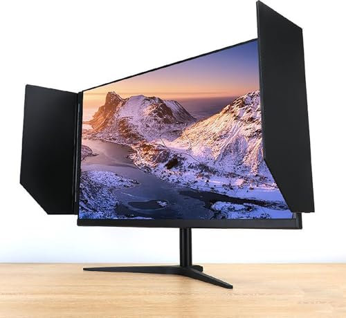 ERICAT 24-27 Inch Monitor Hood, Desktop Computer Screen Hood, Supports 180° Adjustment Angle and Efficient Light Shielding, Portable Design and Relieve Visual Fatigue, for Office and Play Games