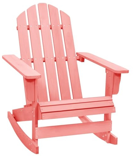 Snsowed Adirondack-Schaukelstuhl, Gartenmöbel, Gartensessel, Gartenstuhl, Outdoor Chair, Lounge-Sessel, Massivholz Tanne Rosa