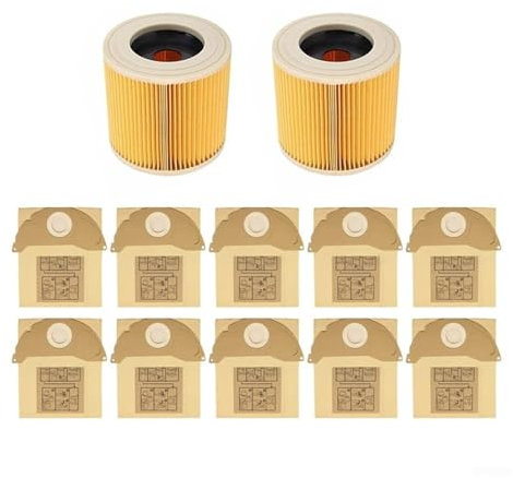Sacs Et Filtres À Cartouche For Aspirateurs Eau Et Poussière Karcher (WD2, WD2.200, MV2, A2004, 6.904-322.0)
