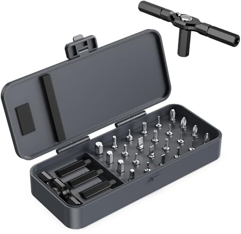 Ankilo 24-in-1 Ratschenkasten Knarrenkasten Klein mit 24PCS Magnetic Bit, Manueller DIY-Ratschen- und Steckschlüssel-Set Geeignet für Möbel,Fahrrädern