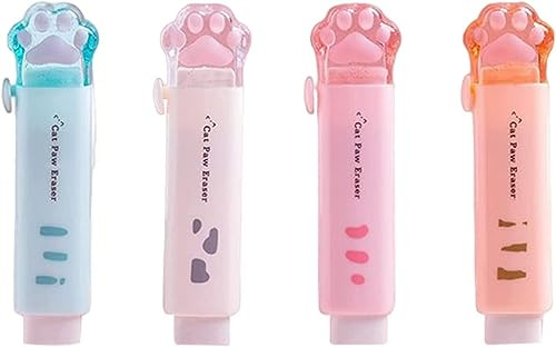 Radiergummi für Schüler, zufällige Farbe, einziehbar, Belohnung, Schulbedarf, Push-Pull Katzenpfote, niedlicher Radiergummi, Schule, Bleistift, Radiergummi, Standard, 1 Stück