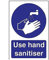 V Safety 43071AG-S Use Hand Sanitiser Sign - Portrait - 100mm x 150mm - Self Adhesive Vinyl, Blue