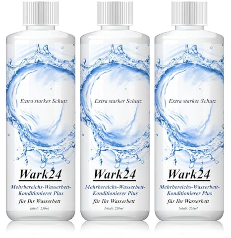 Wark24 Wasserbett Conditioner 3x 250 ml, Konditionierer gegen Gerüche und Algen für alle Wasserbetten, hygienische Pflege mit 20% Wirkstoff, Made in Germany