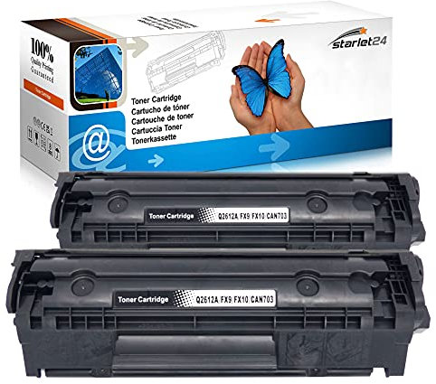 Starlet24 2X 12A Q2612A Toner Kompatibel Ersetzt für HP Q2612A 12A für HP Laserjet 1010 1012 1015 1018 1020 1022 1022n 1022n 1022nw 3015 3020 3030 3050 3052 3055 M1005 M1319 M1319f, Schwarz