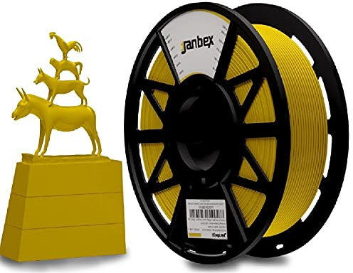 JANBEX Pla Filament 1.75 mm | 1kg Spule in Zitronen Gelb | für 3D Drucker oder Stift | 3D-Drucker Zubehör | 1,75 mm Fillament auf der Rolle | Druck Fillamentum | Printer