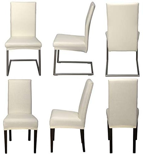 Staboos Stuhlhussen 6er Set - Hochwertige und elastische Stuhlhussen für Swingstühle - Pflegeleichte Stuhlbezüge & Hussen für Stühle - Perfekter Stuhlbezug 6er Set - ÖKO TEX Zertifiziert - Creme