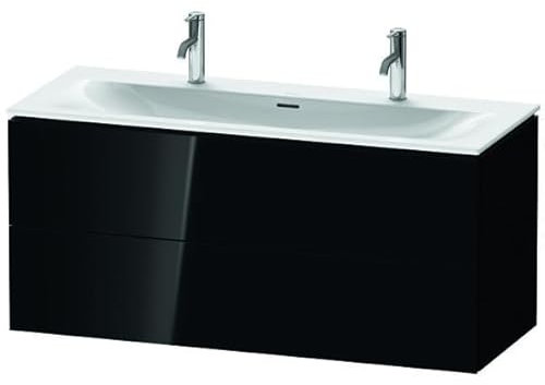 Duravit L-Cube Waschtischunterbau wandhängend LC6309, 1220x481 mm, 2 Schubkästen, für Viu 234412, Farbe: Schwarz Hochglanz Lack - LC630904040