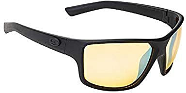 Strike King Polbrille für Raubfischangler S11 Optics Sunglasses, Modell:gelb silberfarbende Gläser/matt schwarzer Rahmen