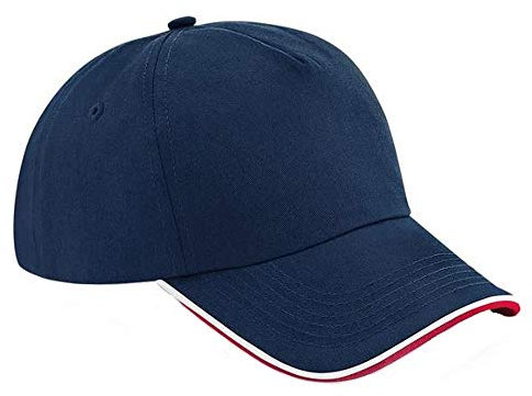 Beechfield B25c Authentic 5 Panel Cap - Piped Peak