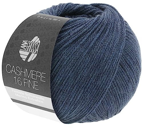 LANA GROSSA Cashmere 16 Fine | Aus Kaschmir- und Merinowolle | Handstrickgarn aus 80% Schurwolle (Merino extrafine), 10% Kaschmir & Polyamid | 50g Wolle zum Stricken & Häkeln | 320m Garn FB 39