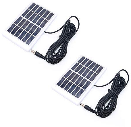 NUZAMAS Juego de 2 unidades de 6 V 1,2W Micro Mini Panel Solar, Conector DC con cable de 3 m, para energía solar, bricolaje hogar, luz de jardín, proyectos científicos juguetes cargador de batería