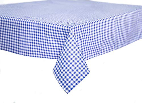 texpot Landhaus Tischdecke 100 x 100 cm blau-weiß Kariert 5 mm Karo 100% Baumwolle