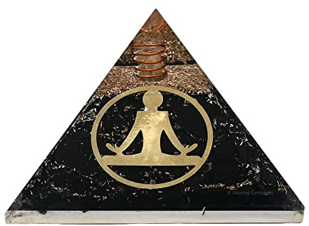 Gran pirámide orgonita | Cristal, de turmalina negra | Buda | Sanación mediante energía positiva