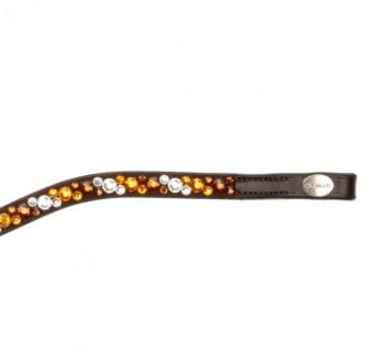 Stirnband Sparkle, V, braun, braun-weiße Steine