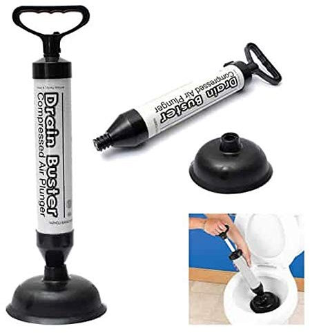 PLASTIFIC Drain Buster-Powerful Toilet Air Plunger, Toilet Unblocker Vacuum Plunger, Sink Unblocker Suitable for Toilet, Bathtub, Shower, Sink - No Chemicals or Mess
