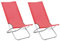 vidaXL 2X Strandstuhl Klappbar Klappstuhl Campingstuhl Faltstuhl Gartenstuhl Strandliege Liegestuhl Strandstühle Outdoor Rot Stoff