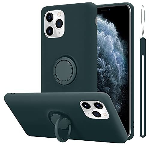 Cadorabo Custodia compatibile con Apple iPhone 11 PRO MAX in LIQUID VERDE - Custodia per Cellulare in Silicone TPU Flessibile con Anello - Paraurti per Cover Posteriore Ultra Sottile