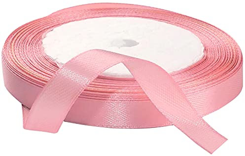 AERZETIX - Nastro di raso satinato fine lucido decorativo - 10mm x 22 metri - rosa cipria - progetti creativi cucito arte confezione regali festa compleanno - C50217