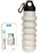 Kingmate Silikon Water Bottle Wasserflasche Getränkeflasche BPA-freies Auslaufsicher Fahrrad Sport Trinkflasche Faltbar Kohlensäure Geeignet 500ml Grau mit Sport Deckel