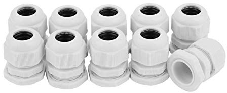 10 Stück Verstellbare Kabelverschraubungen PG7 PG9 PG11 PG13.5 PG16 PG19 PG21 Wasserdichte weiße Nylon-Kunststoff-Kabelverschraubungen zur Kabelbefestigung(PG16)