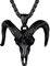 U7 Drudenfuß Amulett für Herren Damen Schwarz Satanisches Symbol Baphomet Anhänger Halskette Magische Talisman Kette Modeschmuck Accessoire für Geburtstag