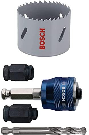 Bosch Professional Scie-trépan HSS bimétal (pour divers matériaux, Ø 76 mm) + 4 pièces Kit de démarrage Power Change Plus