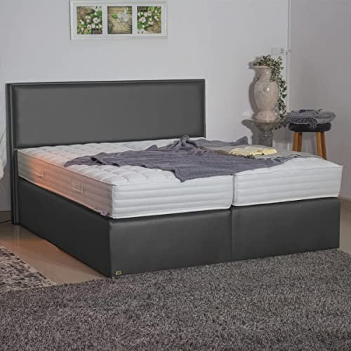 PAARA Boxspringbett Rom | Antirutsch-Matten | Royal-WS® Taschenfederkern Matratze mit GELAX® Topper Kern | Made in Germany (160 x 200 cm)