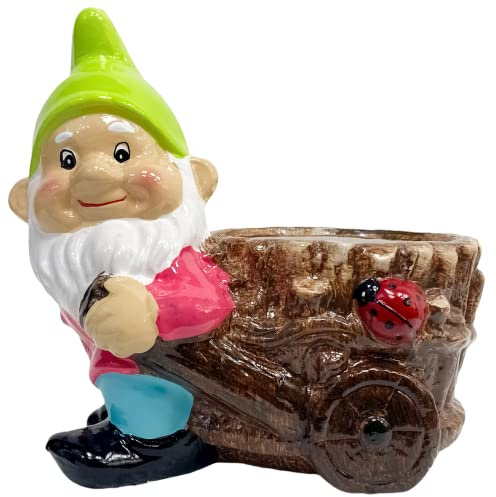 Gartenzwerg Pflanztopf Faser Ton Neuheit Pflanzgefäß Garten Blumentopf Ornament