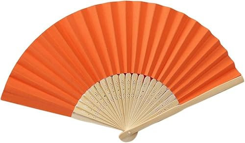 Yukiyi Dunkelgrüne Handfächer für Damen klappbar Frauen, faltbare Handfächer, Stoff-Faltfächer, DIY, handgefertigte Fächer zum Tanzen, Foto-Requisiten, Wanddekoration, Hochzeitszubehör (Zitrus)