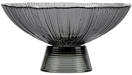 TOMYEUS Bols de Fruits Plaque de Fruits en Verre à Rayures en Une Seule pièce Snacks High Foot Candy Candy Rangement Plate de Rangement Bols de légumes aux Fruits