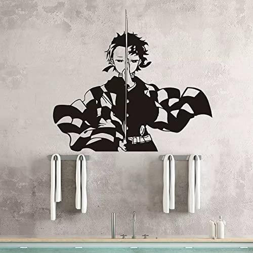 LNSIN Autocollant mural en vinyle pour voiture Motif Demon Slayer 58 x 64 cm