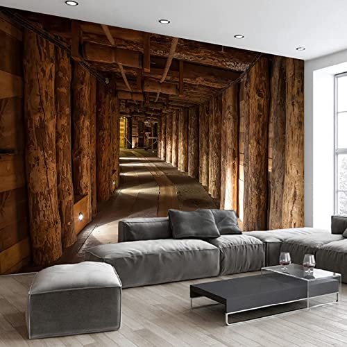 TANYANG Personnalisé Photo Papier Peint Papier Peint 3D Bois Arbre Espace Étendu Fond Art Affiche Peinture Non-Tissé En Relief Mur Papier Rouleaux 150Cm(W)×105Cm(H)