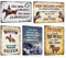 ESFIVHO 5er Set Vintage Pferde Blechschild - Metallschild mit Lustig Spruch - Retro Boxenschild Pferdeschild Weideschild - Schild Geschenke für Pferdeliebhaber und Reiter 20x30cm