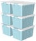Cetomo 15L*6 Storage Boxes with Lids, Plastic Storage Bins with Latching Buckles, Click Closure, Stackable, Nesting, Organizer for Home Office Clothes, Blue, 15L-6 Pack