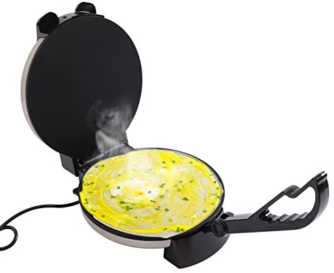 SHZICMY Roti Maker Electric Chapati Maker Crepes Tortilla Maker Prensa de Tortilla de Estilo Mexicano para Chapati, Tortilla, Pan Fladen
