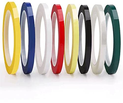 WUDQIJI Whiteboard Klebeband 8 Rollen 3mm x 66 m Whiteboard Tape Whiteboard Graphic Chart Tape Whiteboard Gridding Tape Selbstklebend Grafikband 8 Farben für Kunst Markierung Handwerk (3mm)