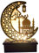 Ramadan LED Lampe Holz Deko Eid Mubarak Dekoration, Mond Stern Festival, Halbmond Nachtlicht für Muslimische Dekorative Gebetszubehör (G)
