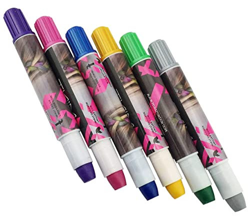 Tragbarer Haarkreidestift 6 Stück mit Metallic Glitzer, Temporär