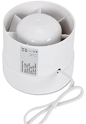 TouSuaRSi Rohrlüfter Rohrventilator Einschublüfter Badlüfter mit Kugellager MotorBadlüfter Lüfter Rückstauklappe Ventilator Ø100mm Wandventilator Abluft Wandlüfter Ventilator Badlüfter (Runde 100mm)